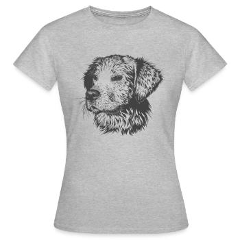 chien doux avec, aux cheveux gris - T-shirt Femme - gris chiné - Devant - AI Model Female 172 dark (172cm)