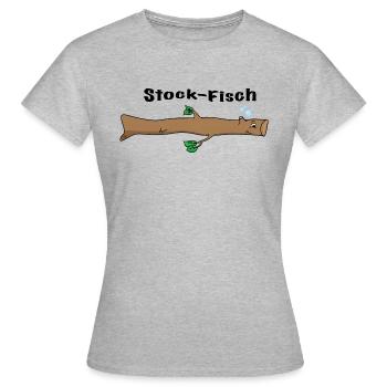Cartoon Stock Fisch - Frauen T-Shirt - Grau meliert - Vorne - AI Model Female 172 dark (172cm)