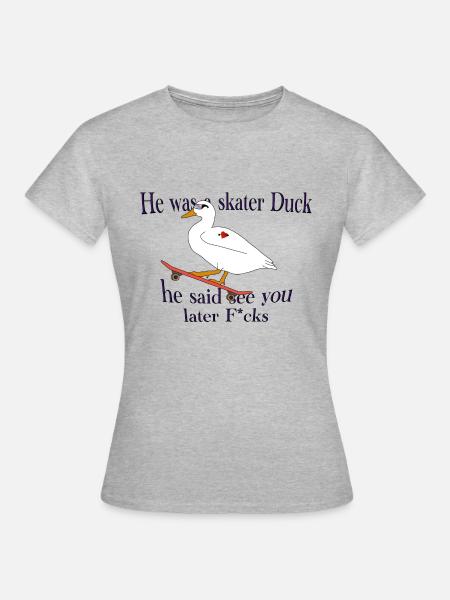 Sk8ter Duck! - Frauen T-Shirt - Grau meliert