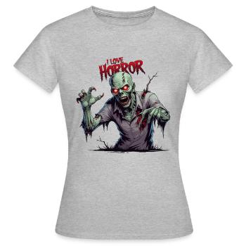 Conception terrifiante d’horreur zombie - T-shirt Femme - gris chiné - Devant - AI Model Female 172 dark (172cm)