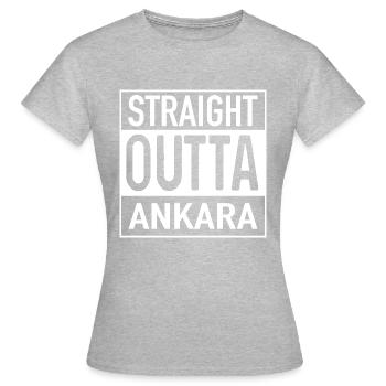 Straight OUTTA ANKARA - Frauen T-Shirt - Grau meliert - Vorne - AI Model Female 172 dark (172cm)