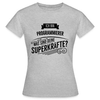 Programmierer - Frauen T-Shirt - Grau meliert - Vorne - AI Model Female 172 dark (172cm)