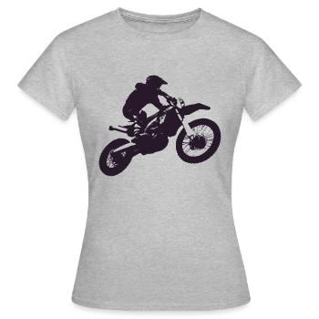 Motorcross - Frauen T-Shirt - Grau meliert - Vorne - AI Model Female 172 dark (172cm)