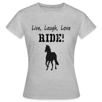 Les chevaux vivent rire amour monter cheval récompenses - T-shirt Femme - gris chiné - Devant - AI Model Female 172 dark (172cm)