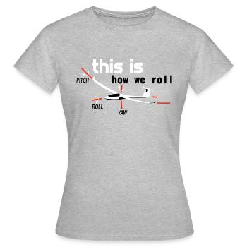 Planeur Planeur Planeur Planeur Pilote - T-shirt Femme - gris chiné - Devant - AI Model Female 172 dark (172cm)