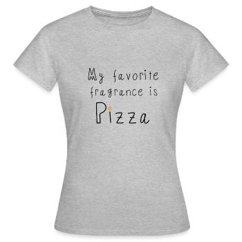 My favorite scent is pizza funny pizza saying - Women's T-Shirt - heather grey - Front - AI Model Female 172 dark (172cm)