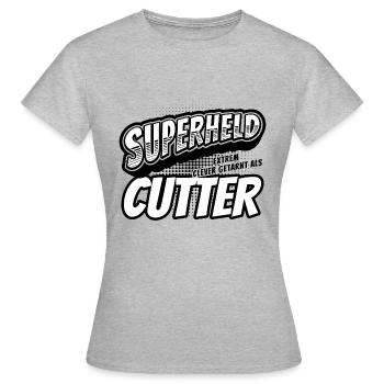 Superheld, clever getarnt als Cutter - Frauen T-Shirt - Grau meliert - Vorne - AI Model Female 172 dark (172cm)