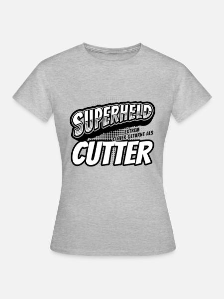 Superheld, clever getarnt als Cutter - Frauen T-Shirt - Grau meliert