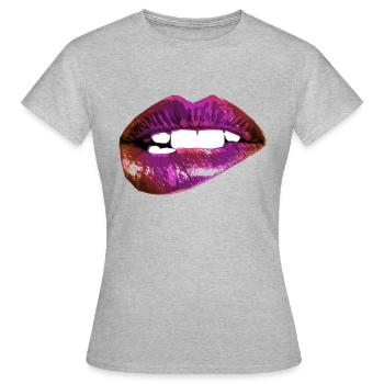 Kussmund lèvres rouges Kiss Lips Modern Graphisme Look - T-shirt Femme - gris chiné - Devant - AI Model Female 172 dark (172cm)