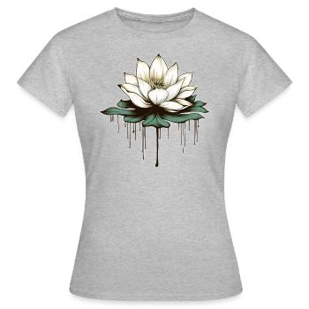 Lotus Blossom - Women's T-Shirt - heather grey - Front - AI Model Female 172 dark (172cm)