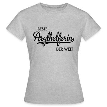 Arzthelferin - Frauen T-Shirt - Grau meliert - Vorne - AI Model Female 172 dark (172cm)