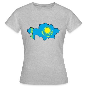 Kasachstan - Frauen T-Shirt - Grau meliert - Vorne - AI Model Female 172 dark (172cm)