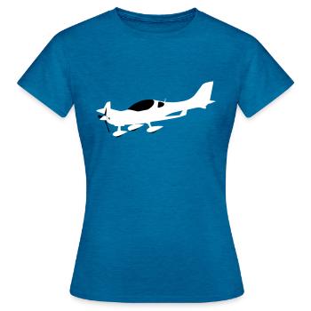 wt 9 Ultralight Aircraft UL Pilot Aircraft - Women's T-Shirt - antique blue sapphire heather - Front - AI Model Female 172 dark (172cm)