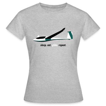 Planeur Planeur Planeur Pilote - T-shirt Femme - gris chiné - Devant - AI Model Female 172 dark (172cm)