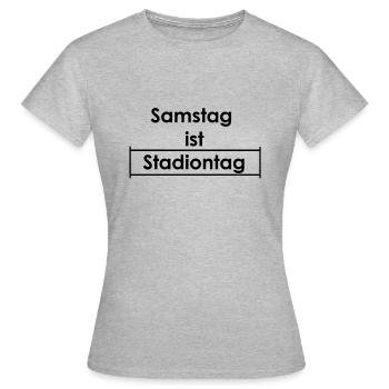Samstag Stadion II - Frauen T-Shirt - Grau meliert - Vorne - AI Model Female 172 dark (172cm)