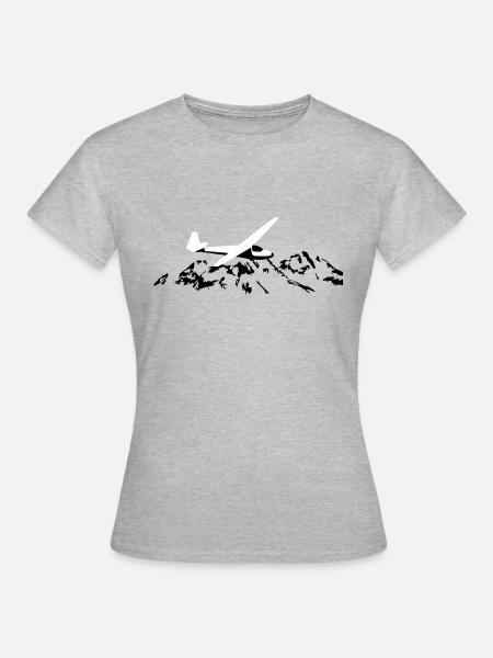 ka6 Segelflugzeug Segelfliegen Segelflieger Pilot - Frauen T-Shirt - Grau meliert