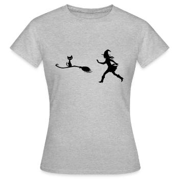Dieb - Frauen T-Shirt - Grau meliert - Vorne - AI Model Female 172 dark (172cm)