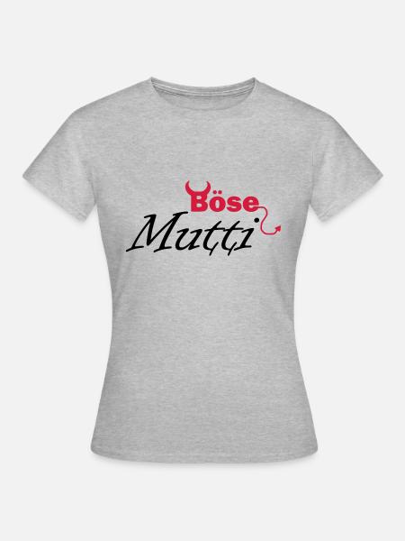 böse Mutti - Frauen T-Shirt - Grau meliert