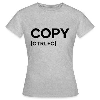 COPY CTRL BLACK - Frauen T-Shirt - Grau meliert - Vorne - AI Model Female 172 dark (172cm)
