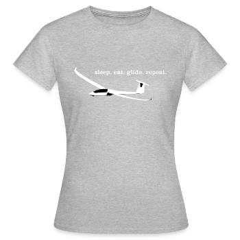 Planeur Planeur Planeur Planeur Pilote - T-shirt Femme - gris chiné - Devant - AI Model Female 172 dark (172cm)