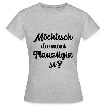 Möchtisch du min Trauzügin si Trauzeugin Schweiz - Frauen T-Shirt - Grau meliert - Vorne - AI Model Female 172 dark (172cm)
