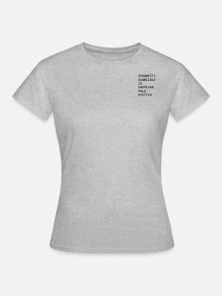 Carbonara Rezept - Frauen T-Shirt - Grau meliert
