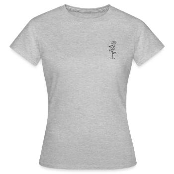LOVE - Frauen T-Shirt - Grau meliert - Vorne - AI Model Female 172 dark (172cm)