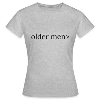 older men> - Women's T-Shirt - heather grey - Front - AI Model Female 172 dark (172cm)