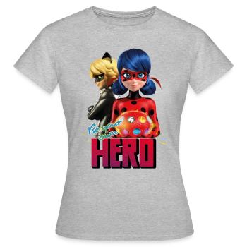 Miraculous Be Your Own Hero - Frauen T-Shirt - Grau meliert - Vorne - AI Model Female 172 dark (172cm)