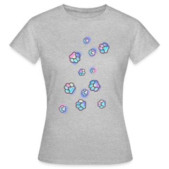 Cat Paws, Paw, Paws, Dog Paw, Colorful - Women's T-Shirt - heather grey - Front - AI Model Female 172 dark (172cm)