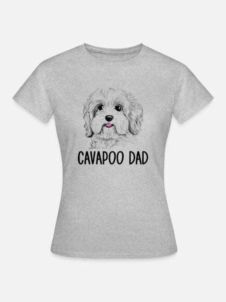 cavapoo dad, cavapoo - Frauen T-Shirt - Grau meliert
