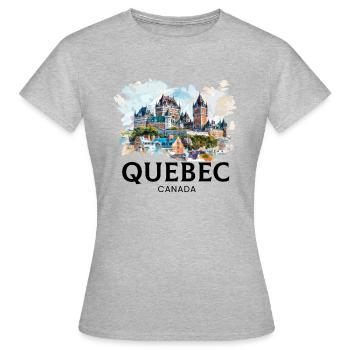 Quebec Canada Montreal, quebec flag - Frauen T-Shirt - Grau meliert - Vorne - AI Model Female 172 dark (172cm)