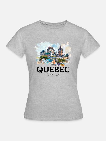 Quebec Canada Montreal, quebec flag - Frauen T-Shirt - Grau meliert