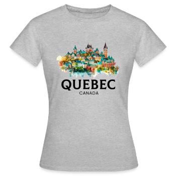 Quebec Canada Montreal, quebec flag - Frauen T-Shirt - Grau meliert - Vorne - AI Model Female 172 dark (172cm)