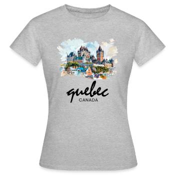 Quebec Canada Montreal, quebec flag - Frauen T-Shirt - Grau meliert - Vorne - AI Model Female 172 dark (172cm)