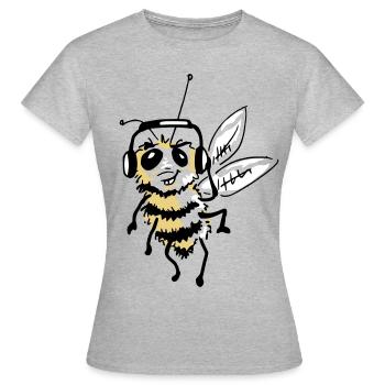 Coole Bee DJ - Musik Bug - Frauen T-Shirt - Grau meliert - Vorne - AI Model Female 172 dark (172cm)