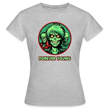 Forever Young, le gang de zombies - T-shirt Femme - gris chiné - Devant - AI Model Female 172 dark (172cm)