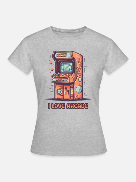 Ich liebe Arcade Gaming - Frauen T-Shirt - Grau meliert