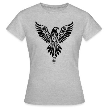Emblem eines Raubvogels oder Adlers - Frauen T-Shirt - Grau meliert - Vorne - AI Model Female 172 dark (172cm)