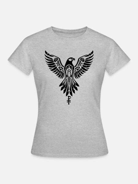 Emblem eines Raubvogels oder Adlers - Frauen T-Shirt - Grau meliert