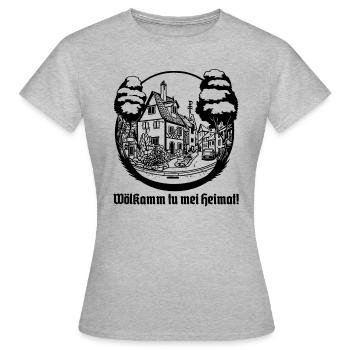 Bienvenue dans mon pays d’origine, l’Allemagne - T-shirt Femme - gris chiné - Devant - AI Model Female 172 dark (172cm)