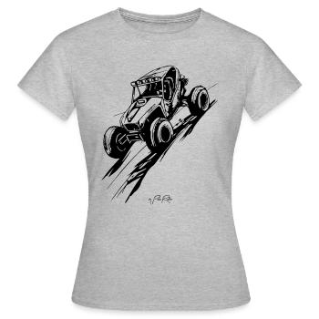 Sand Buggy Rallye - Frauen T-Shirt - Grau meliert - Vorne - AI Model Female 172 dark (172cm)
