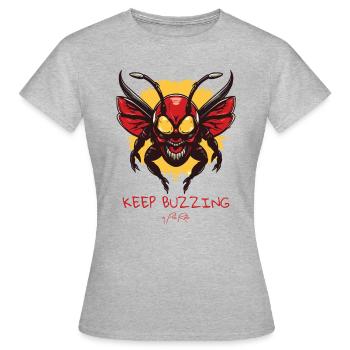 continue de fredonner, abeille monstre, l'abeille monstre - T-shirt Femme - gris chiné - Devant - AI Model Female 172 dark (172cm)