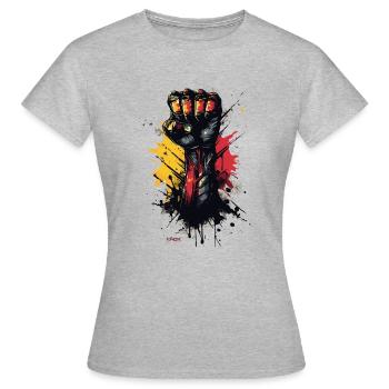 L’Allemagne lève le poing en faveur de la tolérance - T-shirt Femme - gris chiné - Devant - AI Model Female 172 dark (172cm)