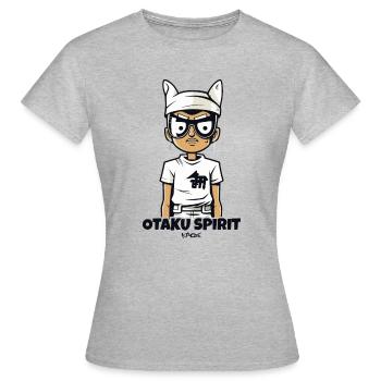 Nerd japonais et fantôme otaku - T-shirt Femme - gris chiné - Devant - AI Model Female 172 dark (172cm)