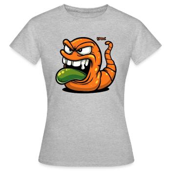 Naughty, naughty, angry worm - Women's T-Shirt - heather grey - Front - AI Model Female 172 dark (172cm)