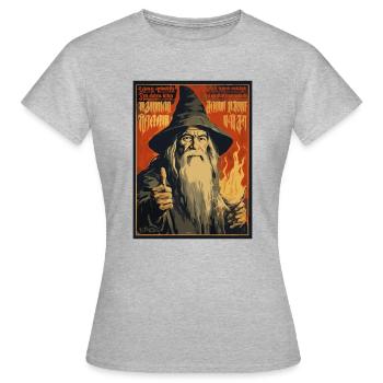 Parodie de la guilde des mages gris - T-shirt Femme - gris chiné - Devant - AI Model Female 172 dark (172cm)