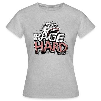 Wut, wütendes Gesicht, intensiver Ausdruck - Frauen T-Shirt - Grau meliert - Vorne - AI Model Female 172 dark (172cm)