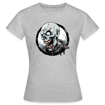 Dégoulinant de zombie Nosferatu vampire - T-shirt Femme - gris chiné - Devant - AI Model Female 172 dark (172cm)
