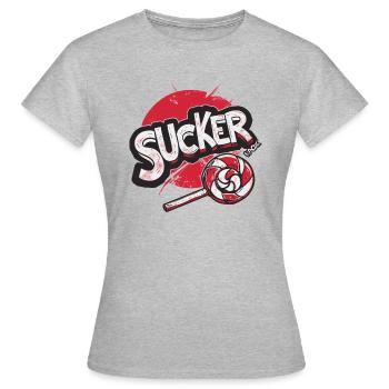 La sucette sucette craint - T-shirt Femme - gris chiné - Devant - AI Model Female 172 dark (172cm)